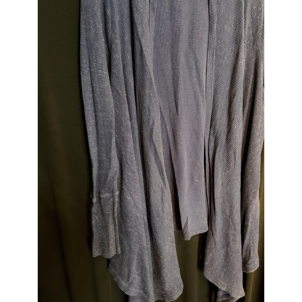 Women's Blue RuffHewn Waffle Knit Cardigan Size M - Picture 3 of 8